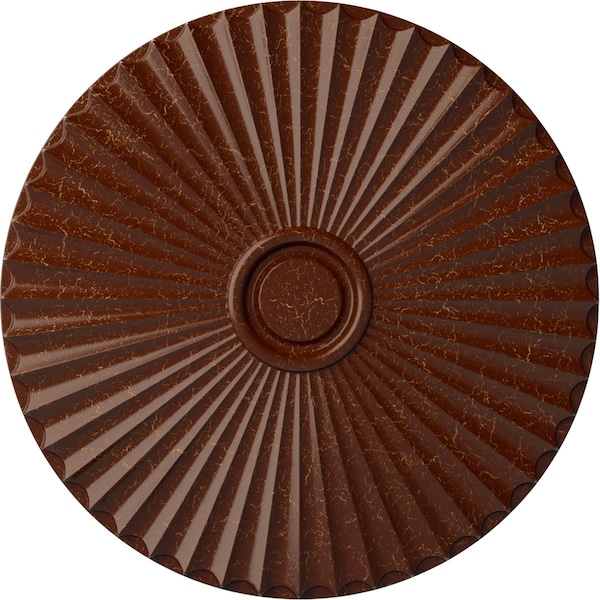Ekena Millwork Shakuras Ceiling Medallion (For Canopies up to 5 1/2"), 29 1/2"OD x 2"P, Burnished Mahogany Crackle CM30SHBMC - main
